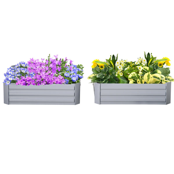 prezzo Set 2 Letti per Orto Rialzati 100x100x30 cm in Acciaio Grigio
