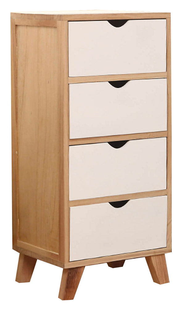 acquista Cassettiera 4 Cassetti in Legno 36x29,5x78 cm Nordica Bianco