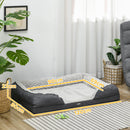 Cuccia per Cani Taglia Grande Imbottita con Cuscino Rimovibile Lavabile 120x80x22 cm Grigio Carbone 