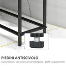 Portasciugamani da Terra a 2 Bracci Autoportante 66x20x110 cm in Metallo Nero   