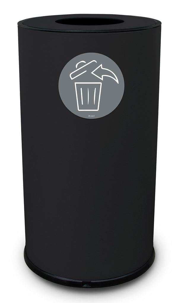 Pattumiera Per Raccolta Differenziata Ø 35x50 cm In Acciaio Verniciato 1 Scomparto Nero sconto