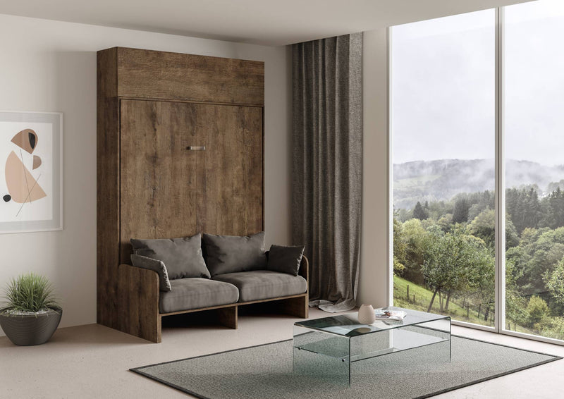 Letto Matrimoniale a Scomparsa Salvaspazio con Sofà Kentaro H250 cm Marrone