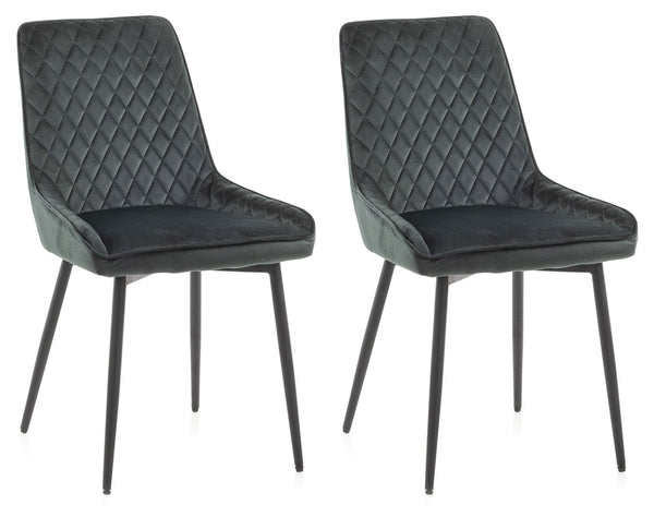 Set 2 Sedie 46,5x48x84,5 cm in Velluto Verde acquista