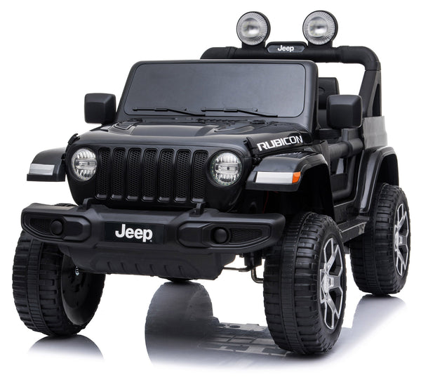 acquista Macchina Elettrica per Bambini 12V 2 Posti con Licenza Jeep Wrangler Rubicon Nera