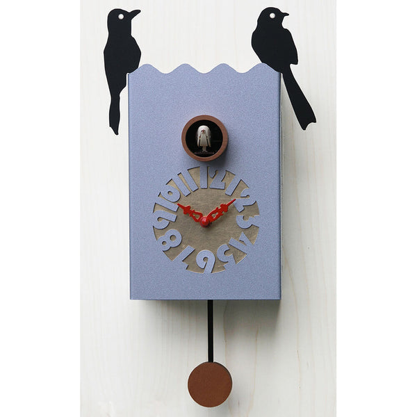 acquista Orologio a Cucù da Parete 14X28X13Cm Pirondini Italia Duetto Alluminio Argentato