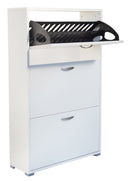 Scarpiera 3 Ante a Ribalta 73x25x120 cm in Legno Salvaspazio Bianca