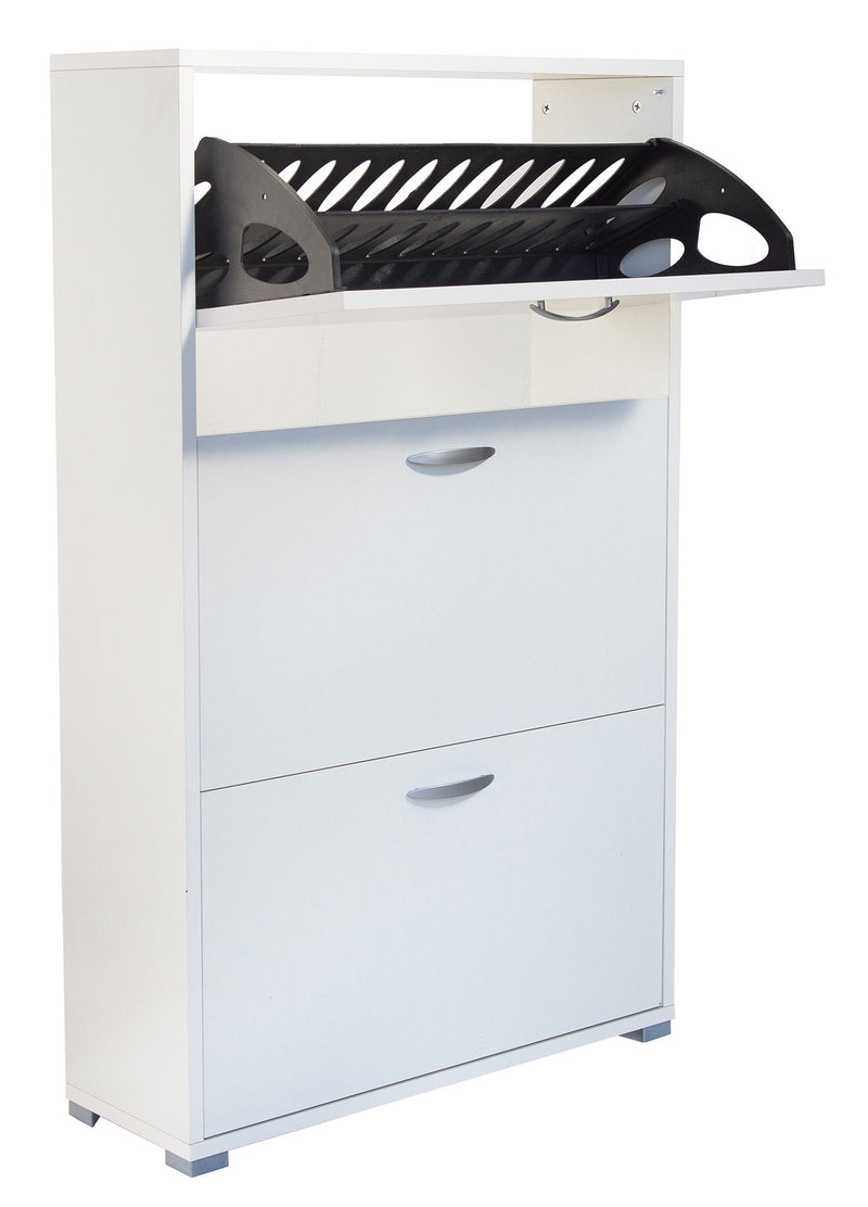 Scarpiera 3 Ante a Ribalta 73x25x120 cm in Legno Salvaspazio Bianca