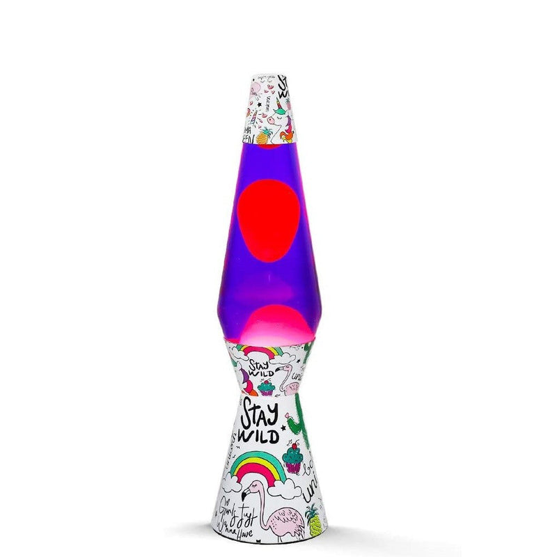 Lampada Lava Lamp 40cm Unicorno Magma con Glitter Colorati