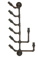 Porta Bottiglie da Muro Manhattan 8 Posti 40x9x82 cm in Ferro Nero e Rame
