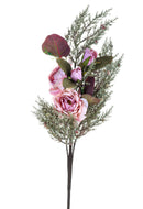 Set 4 Mazzo di Rose Artificiale Dry Look Altezza 68 cm Rosa