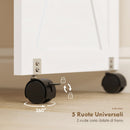 Mobile per Macchina da Cucire Pieghevole 116,3x49,5x76,5 cm con 2 Contenitori Mensola Inferiore 18 Pioli per Bobine e Ruote in Truciolato Bianco      
