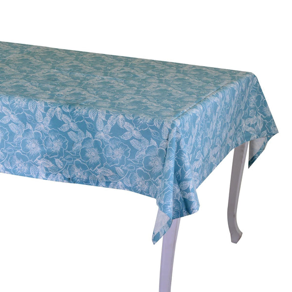 sconto Tovaglia Rettangolare 140x180 cm in Cotone 180 GSM Tessuto Wild Rose Blu Petrolio