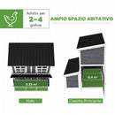 Pollaio 100x86x100 cm con Nido a 3 Cubi Tetto Impermeabile e Vassoio Estraibile per 2-4 Galline in Legno di Abete Grigio Chiaro      