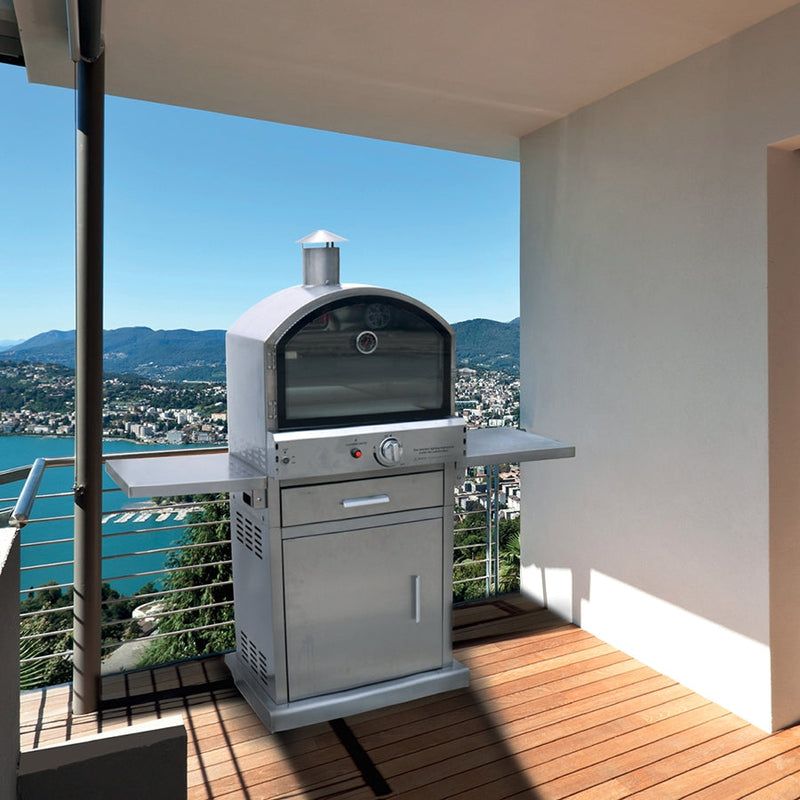 Forno Pizza e Barbecue a Gas GPL da Esterno con Ripiani in Acciaio Kraus Crono
