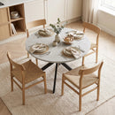 Tavolo Pranzo Allungabile 4-6 Posti 135x100x75 cm con Allunga a Farfalla e Base a X in MDF e Acciaio Grigio Cemento      