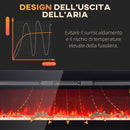 Camino Elettrico da Parete 1800W con Telecomando e Display LCD 127x15,8x45 cm Nero 