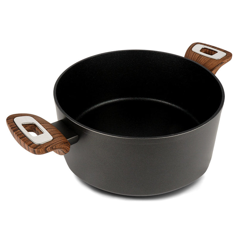 Casseruola Ø 24cm Antiaderente Induzione Silex Elegance Wood Nero