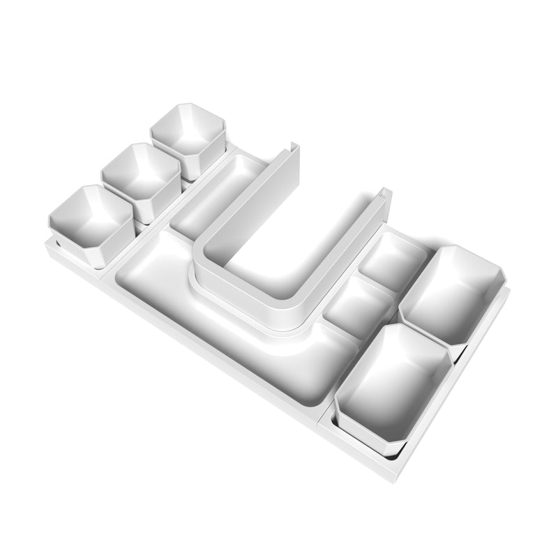 Contenitori Organizer Cassetti da Bagno 10 Cubi in Tecnoplastica Emuca Tidy Bianca