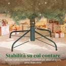 Albero di Natale Artificiale 180 cm 1687 Rami a Cerniera e Base in Metallo Pieghevole Verde      