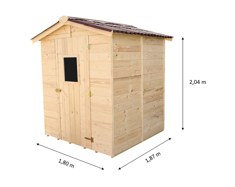Casetta Box da Giardino 1,6x1,6 m con Pavimento in Legno Picea Massello 16mm Eden