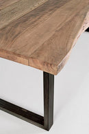 Tavolo da Pranzo 220x100x77 cm in Acciaio e Legno