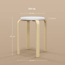 Set 4 Sgabelli Rotondi e Impilabili Ø40x45 cm in Legno Bianco  