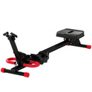 Vogatore Pieghevole Multiuso 158x43x43 cm con Bande di Resistenza Capacità 120 kg in Metallo e ABS Rosso e Nero      