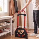 Carrello Portapacchi 38,5x40x102 cm con Maniglia Telescopica Portata 60 kg e Telaio in Acciaio Rosso      