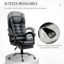 Sedia da Ufficio Regolabile Poltrona Girevole con Poggiapiedi Estraibile Nero 