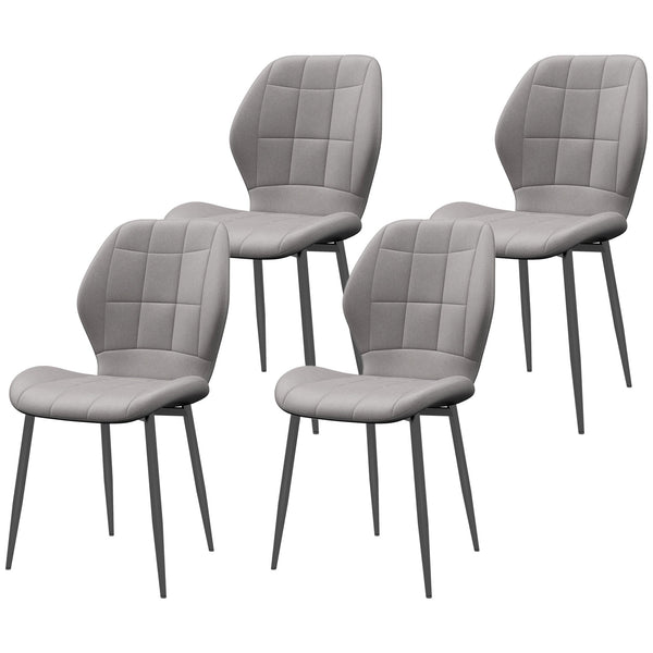 sconto Set di 4 Sedie da Pranzo Moderne per Cucina e Soggiorno 47x57x85 cm Rivestimento in Flanella Grigio