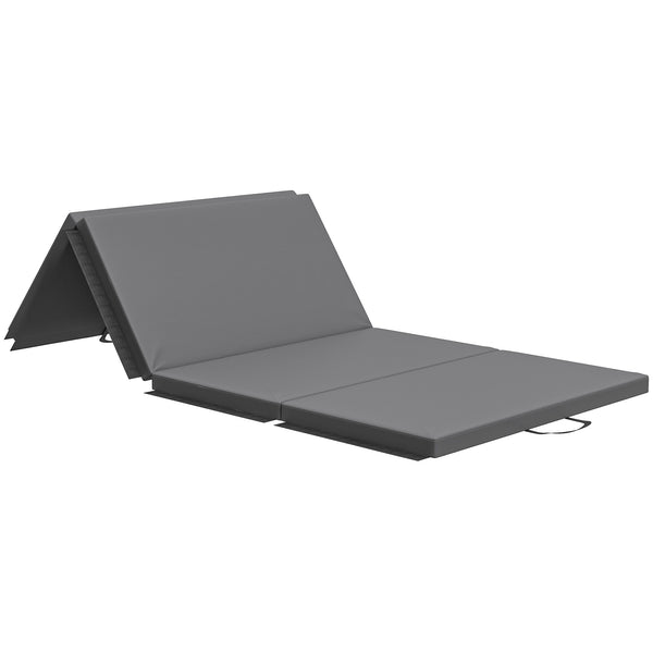 sconto Tappetino da Ginnastica Pieghevole Materassino Fitness Antiscivolo 180x80x5H cm in Schiuma EPE Grigio