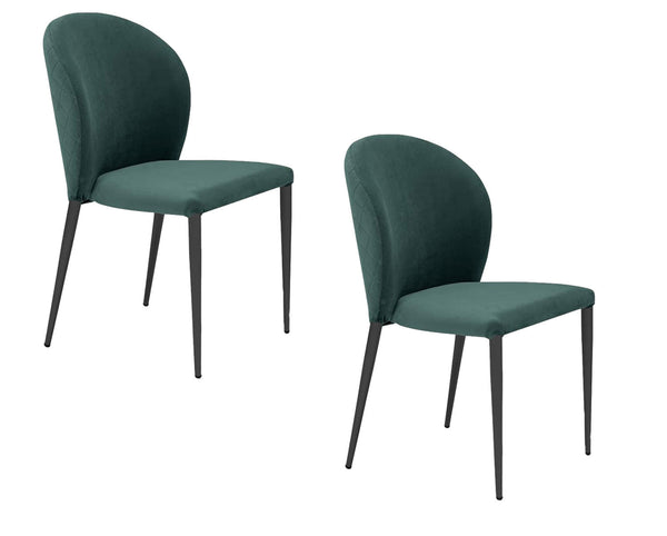 sconto Set 2 sedie Imbottite 45x58x86,5 cm In Tessuto Tiffany Ghibili Lux Petrolio