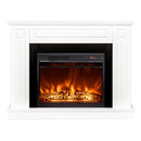 Camino Elettrico da Pavimento 85x110x27 cm Effetto Fiamma 1500W Tiffany & Lorance Bianco