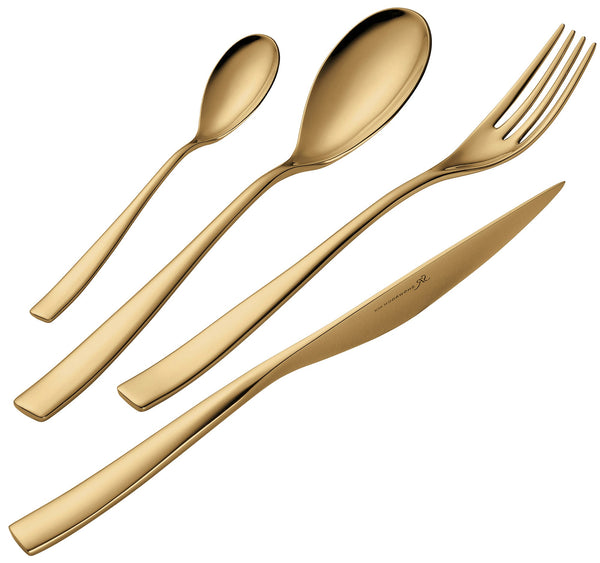 acquista Servizio Set di Posate 24 Pezzi in Acciaio 18/10 PVD Eme Etoile Gold