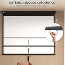 Telo Proiettore 100"" Regolabile con Montaggio a Soffitto e Parete Formato 4:3 203x7,5x152 cm Bianco e Nero