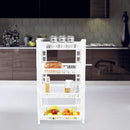 Carrello Portafrutta 4 Ripiani 42x35x75cm Cestino Espositore Salvaspazio
