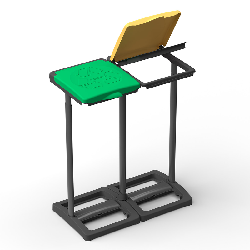 Pattumiera Differenziata 2 Posti 64x36x80 cm Portasacchi da 80-110 Litri    