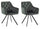 Set 2 Sedie Imbottite 58x57x84 cm in Velluto Verde
