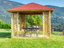 Gazebo da Giardino 3,15x3,15m in Legno Stromboli
