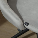 Sedia Operativa da Ufficio 50x58x77-85 cm in Tessuto Effetto Velluto Grigia
