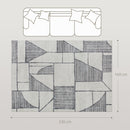 Tappeto Moderno Antiscivolo 230x160x0,7 cm Linee Geometriche in Poliestere Grigio  