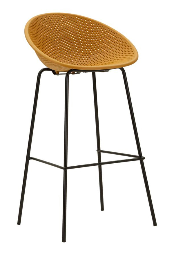Sgabello Bar Ibiza Senape Set 2 Pz 50x50x98 cm in Polipropilene e Metallo Senape e Nero sconto