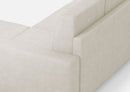 Divano 3 Posti con Pouf 208x155x85 cm Sakar in Tessuto Latte