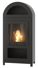 Camino a Bioetanolo da Pavimento 60x125x32 cm Incoza 2 Nero con Vetro