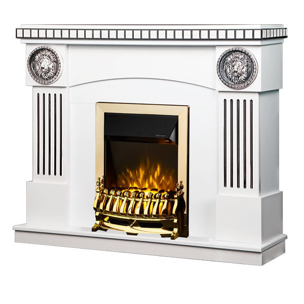 online Camino Elettrico da Pavimento 105x120x33 cm Effetto Fiamma 2000W Prometeo & Galileo Gold Bianco/nero