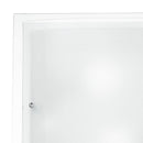 Plafoniera Quadrata Bordo Trasparente Doppio Vetro Bianco Satinato Lampad Moderna E27