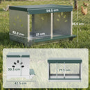Nido per Galline Ovaiole 54,5x42,5x35,5 cm a 2 Aree con Base Rialzata Tetto e Fori di Ventilazione in Acciaio Argento      