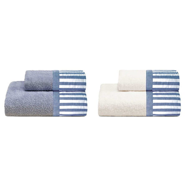 Set Spugna 4 Pezzi Asciugamani Viso + Ospite con Balza Garrini Jennifer Polonia online