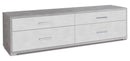 Mobile con 4 Cassetti 179x50x47 cm Cemento/Ossido Bianco