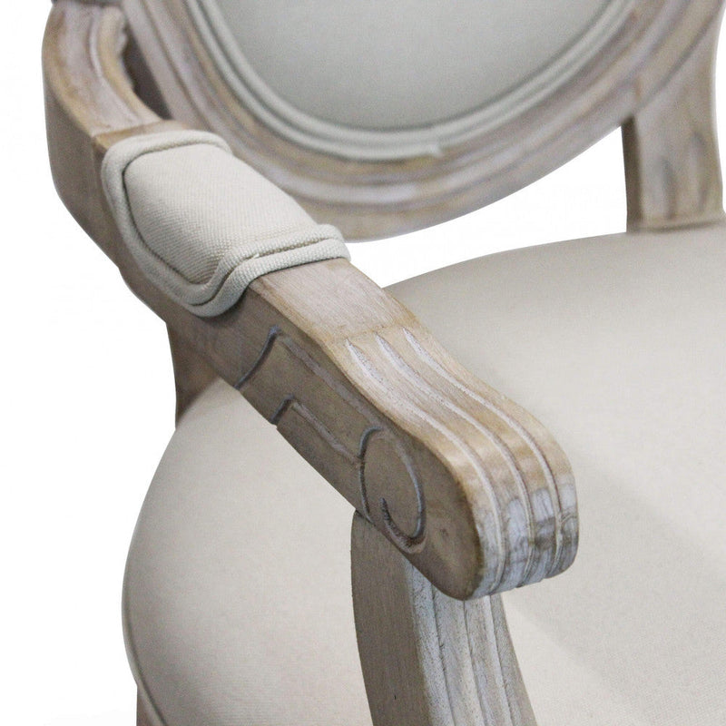 Poltrona Constance in Tessuto 55x46x96 h cm in Legno Beige